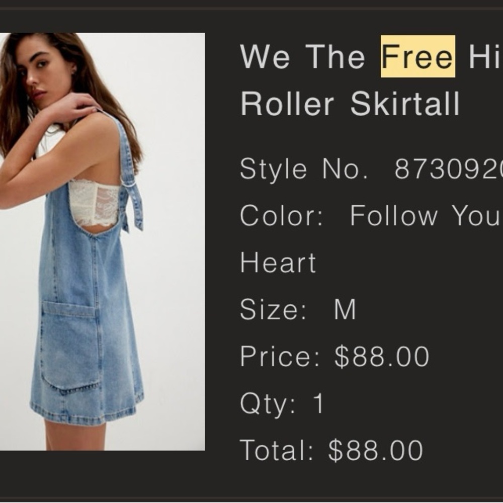 Free People Skirtall / Denim Overall Dress